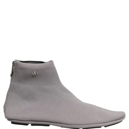 Dolce & Gabbana Gray Stretch Mesh Men Ankle Boots Shoes