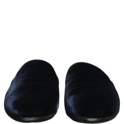 Dolce & Gabbana Dark Blue Suede Slides Flat Slipper Men Shoes