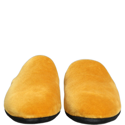 Dolce & Gabbana Yellow Suede Slides Flat Slipper Men Shoes