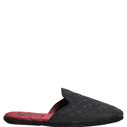 Dolce & Gabbana Black Floral Brocade Slides Slippers Shoes
