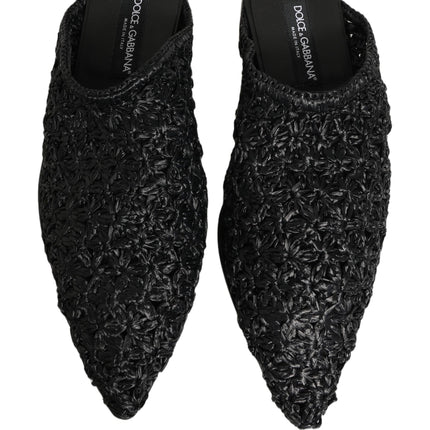 Dolce & Gabbana Black Mules Slides Slippers Men Flats Shoes