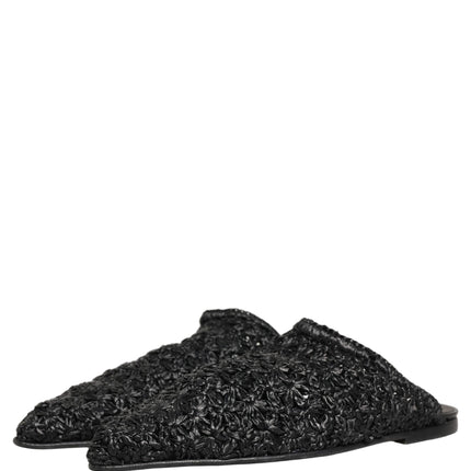 Dolce & Gabbana Black Mules Slides Slippers Men Flats Shoes