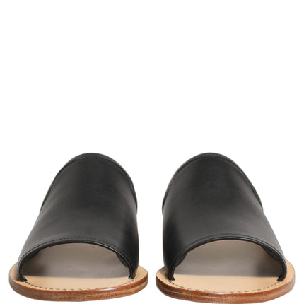 Dolce & Gabbana Brown Leather Slides Sandals Flats Men Shoes