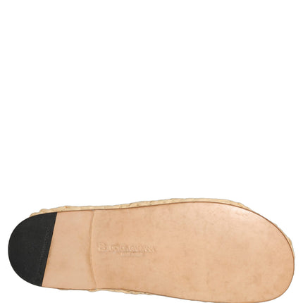 Dolce & Gabbana Beige Straw Raffia Slides Sandals Flats Shoes