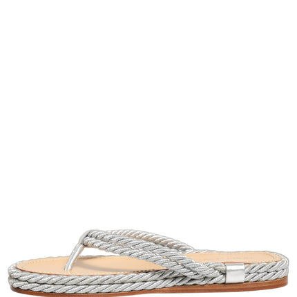 Dolce & Gabbana Silver Rope Slides Sandals Flip Flops Shoes