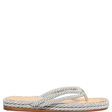 Dolce & Gabbana Silver Rope Slides Sandals Flip Flops Shoes