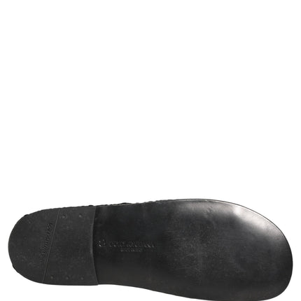 Dolce & Gabbana Black Fabric Woven Slides Sandals Flats Shoes