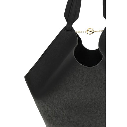 Khaite Black Calf Leather Bos Taurus Shoulder Bag