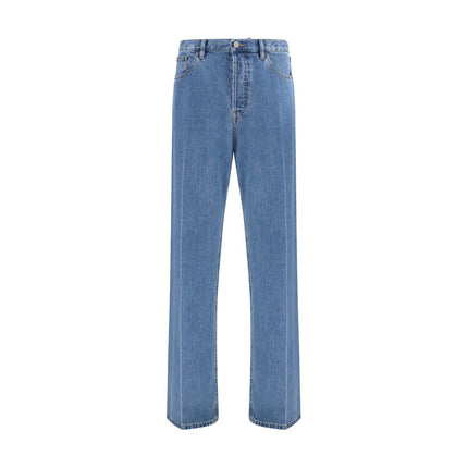Valentino Blue Cotton Straight-Leg Jeans
