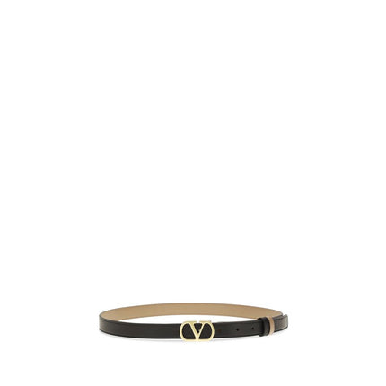 Valentino Garavani Black Calf Leather Bos Taurus Regular Belt