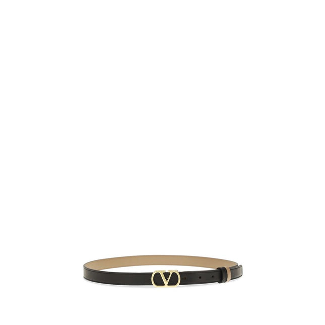 Valentino Garavani Black Calf Leather Bos Taurus Belt