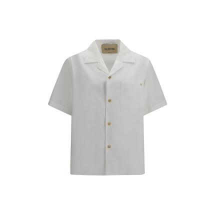 Valentino White Cotton Shortsleeve Shirt