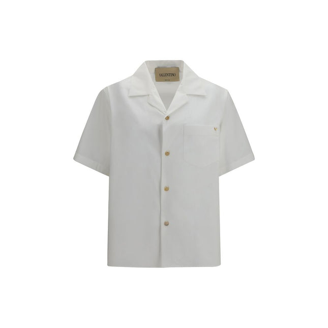 Valentino White Cotton Shortsleeve Shirt