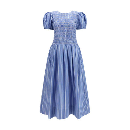 Ganni Blue Cotton Casual Dress