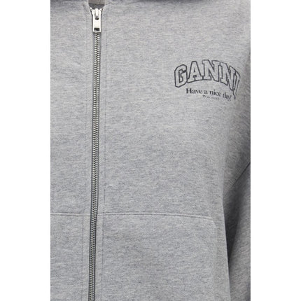Ganni Gray Cotton Sweatshirt