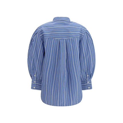 Ganni Blue Cotton Pattern Shirt