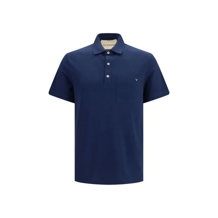 Valentino Blue Cotton Polo Shirt