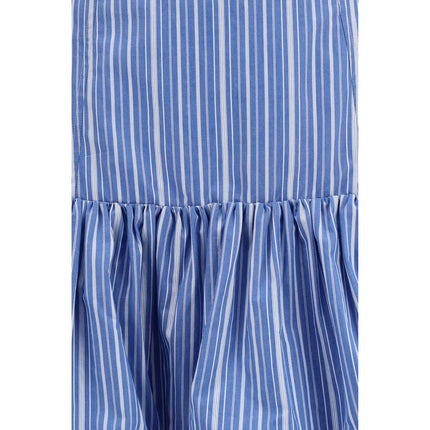 Ganni Blue Cotton Mini Skirt