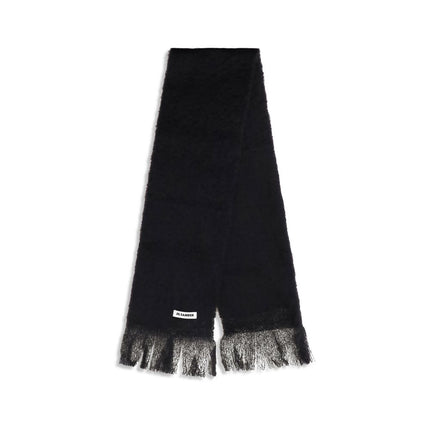 Jil Sander Black Wool Oves Aries Scarf