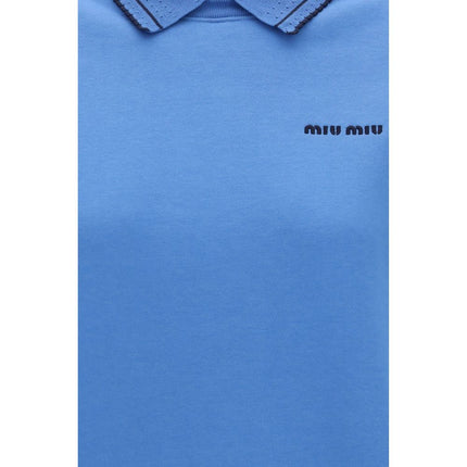 Miu Miu Blue Cotton Sweatshirt