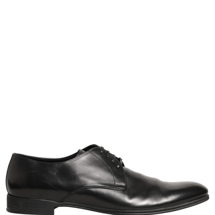 Dolce & Gabbana Black Leather Men Derby Dress Formal Shoes
