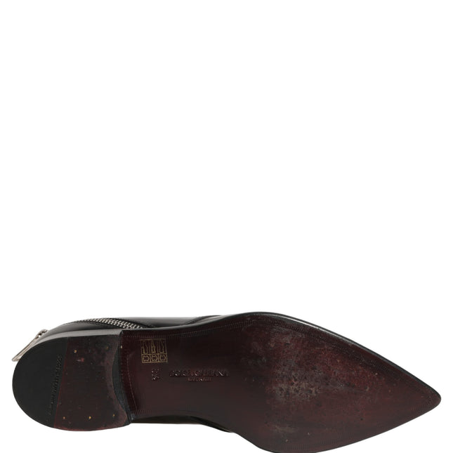 Dolce & Gabbana Black Leather Men Derby Dress Formal Shoes