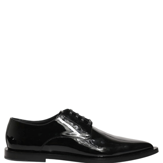 Dolce & Gabbana Black Leather Men Derby Dress Formal Shoes