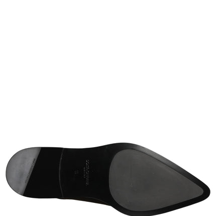 Dolce & Gabbana Black Leather Men Derby Dress Formal Shoes