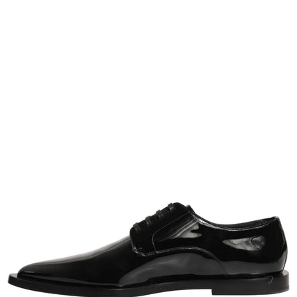 Dolce & Gabbana Black Leather Men Derby Dress Formal Shoes