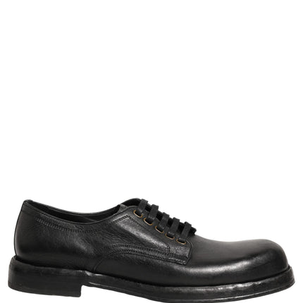 Dolce & Gabbana Black Leather Lace Up Derby Dress Men Shoes