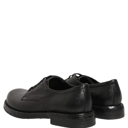 Dolce & Gabbana Black Leather Lace Up Derby Dress Men Shoes