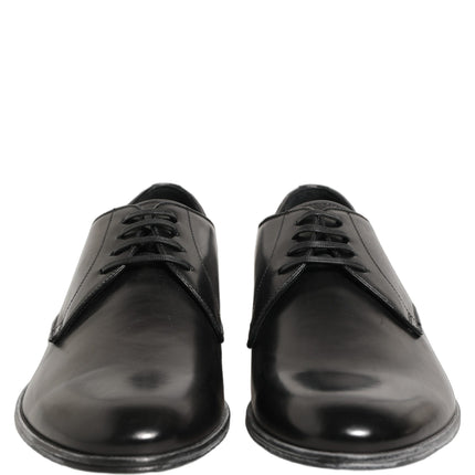 Dolce & Gabbana Dress Black Leather Lace Up Derby Men Shoes