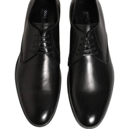 Dolce & Gabbana Dress Black Leather Lace Up Derby Men Shoes