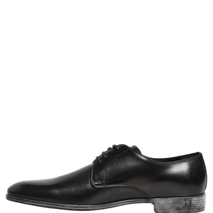 Dolce & Gabbana Dress Black Leather Lace Up Derby Men Shoes