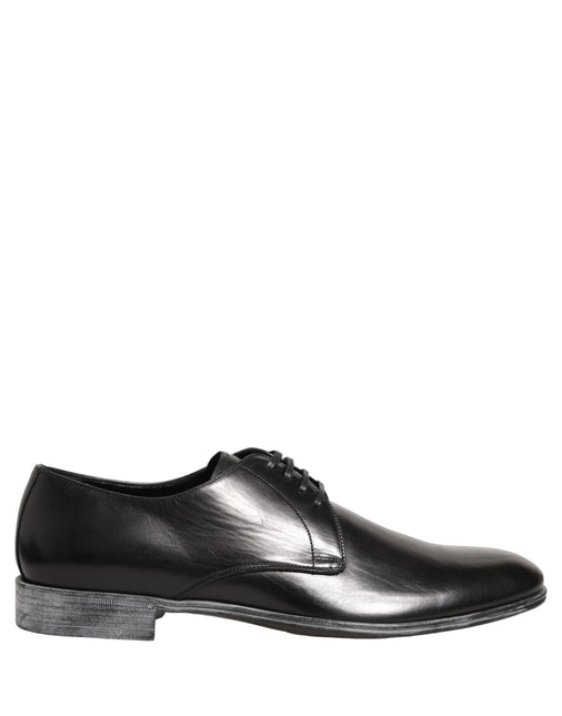 Dolce & Gabbana Dress Black Leather Lace Up Derby Men Shoes