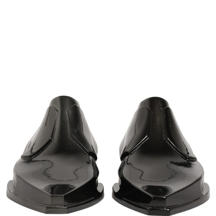 Dolce & Gabbana Dress Shiny Black Slip On Plastic Dress Shoes
