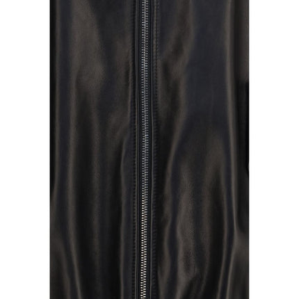Brunello Cucinelli Black Lamb Ovis Aries Aries Leather Jacket