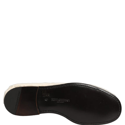 Dolce & Gabbana White Fur Shearling Men Dress Loafers Shoes