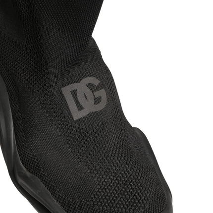 Dolce & Gabbana Black Slip On Wave Socks Men Sneakers Shoes