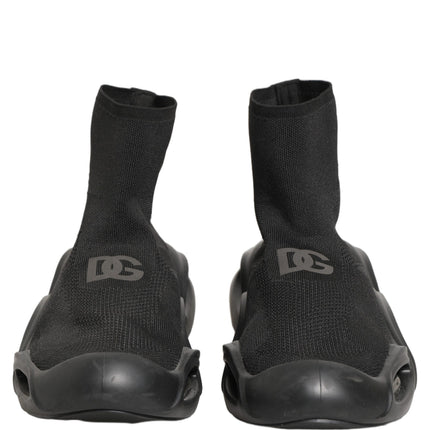Dolce & Gabbana Black Slip On Wave Socks Men Sneakers Shoes