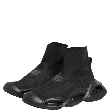 Dolce & Gabbana Black Slip On Wave Socks Men Sneakers Shoes