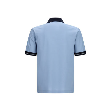 Ferragamo Blue Cotton Polo Shirt