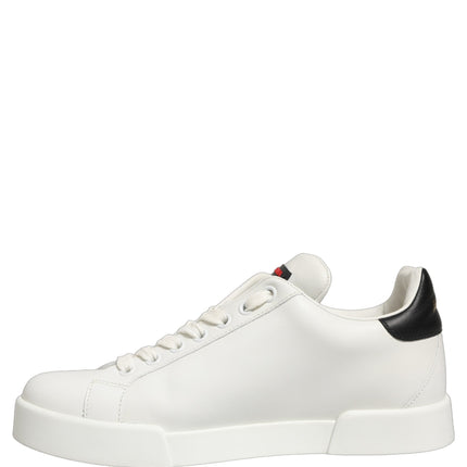 Dolce & Gabbana White Patch Calfskin Nappa Portofino Sneakers Shoes