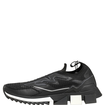 Dolce & Gabbana Black White Sorrento Slip-On Logo Sneakers Shoes