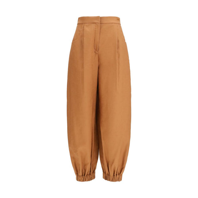 Fendi Brown Linen Casual Pants