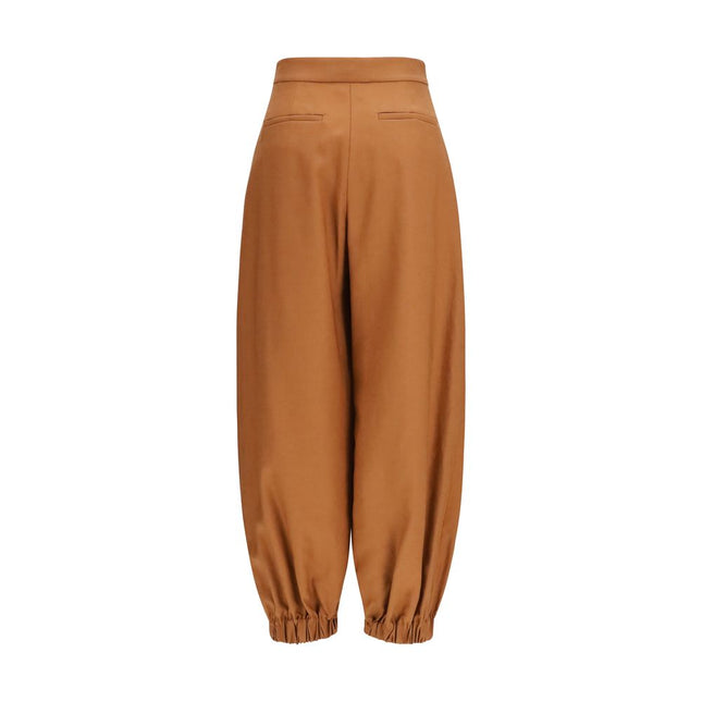 Fendi Brown Linen Casual Pants Fendi