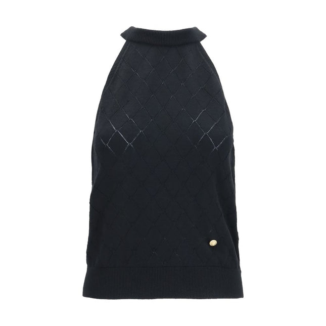 Balmain Black Wool Oves Aries Sleeveles T-Shirt