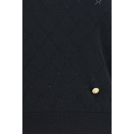 Balmain Black Wool Oves Aries Sleeveles T-Shirt