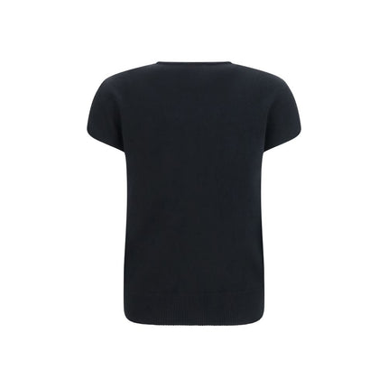 Balmain Black Wool Oves Aries Sleeveles Sweater