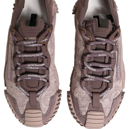 Dolce & Gabbana Pink Lace NS1 Low Top Sneaker Sports Shoes